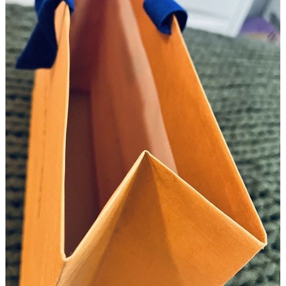 LOUIS VUITTON Authentic XL Orange Gift/Shopping Tote Paper Bag 18”x15”x4.5”